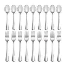 Load image into Gallery viewer, 16 Pcs Forks and Spoons Silverware Set,Food Grade Stainless Steel Flatware Cutlery Set for Home,Kitchen and Restaurant,Mirror Polished,Dishwasher Safe - 8 Dinner Fork(8 inch) and 8 Teaspoon(6.5 inch)