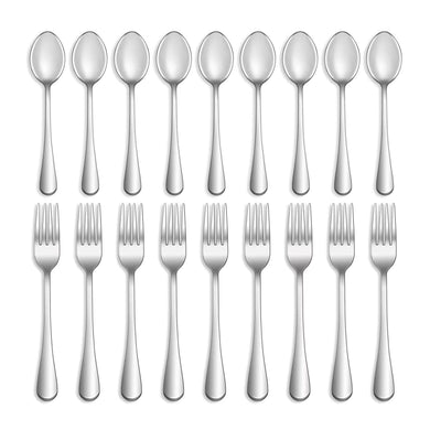 16 Pcs Forks and Spoons Silverware Set,Food Grade Stainless Steel Flatware Cutlery Set for Home,Kitchen and Restaurant,Mirror Polished,Dishwasher Safe - 8 Dinner Fork(8 inch) and 8 Teaspoon(6.5 inch)