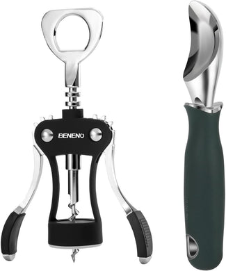 Beneno Wine Opener with Ice Cream Scoop Bundle