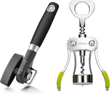 Load image into Gallery viewer, Premium Wing Corkscrew Wine Opener with Multifunctional Bottle Openers Smooth Edge Side Can Opener Manual with Durable Sharp Blade