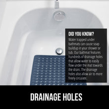 Load image into Gallery viewer, Bath Tub Shower Mat, Machine Washable Bathtub Floor Liner Mats, Suction Cups and Drain Holes to Keep Tubs Clean, Soft on Feet, Bathroom Essentials, 35x16 Inch, Clear
