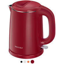 Load image into Gallery viewer, Secura Stainless Steel Double Wall Electric Kettle Water Heater for Tea Coffee w/Auto Shut-Off and Boil-Dry Protection, 1.0L (Orange) SWK-1001DO/HB-K012