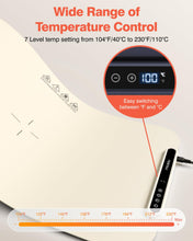 Load image into Gallery viewer, Food Warming Mat, iTRUSOU 27.5x16&#39;&#39; Electric Warming Tray with 7 Temp-Settings, Switchable Fahrenheit/Celsius, 99h Timer, Foldable Food Warmer Keep Food Warm at Buffet, Party, Sabbath, Daily Use