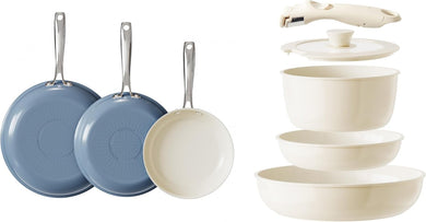 Redchef Ceramic Pots and Pans Set Non Stick, Nonstick Kitchen Cookware Sets, Non Toxic Pots and Pans Set Non Stick, PFAS PFOA & PTFE Free, Nonstick Frying Pans Set, Ceramic Pan Skillet, RV Cookware