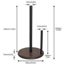 Load image into Gallery viewer, Paper Towel Holder Black, Premium Stainless Steel Kitchen Roll Dispenser, Countertop Roll Organizer with Weighted Base