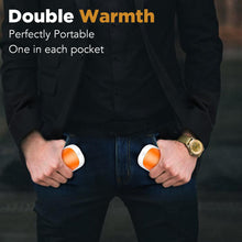 Load image into Gallery viewer, 2 Pack Hand Warmers Rechargeable, Portable Electric Hand Warmers Reusable, USB 2 in 1 Handwarmers, Outdoor/Indoor/Warm Gifts for Men Women Kids