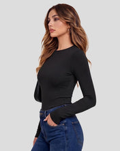 Load image into Gallery viewer, TNNZEET 3 Pack Womens Long Sleeve Shirts Crewneck Basic Fitted Tees Y2K Top | Stretchy Slim Fit Casual Workout Going Out Fashion Soft Comfortable Top For Daily Wear Fall Winter Basic Wardrobe