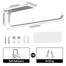 Load image into Gallery viewer, Paper Towel Holder - Self-Adhesive or Drilling, Matte Black, Upgraded Aluminum Kitchen Roll Dispenser Under Cabinet, Lighter but Stronger Than Stainless Steel!
