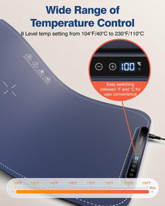 Electric Griddle with Removable Touch Panel and iTRUSOU Silicone Electric Warming Tray