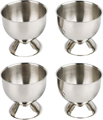 4 Pcs Egg Cups - Stainless Steel Egg Holder - Egg Tray Kitchen Tool for Soft & Hard Boiled Eggs