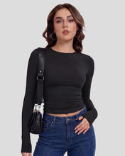 Load image into Gallery viewer, TNNZEET 3 Pack Womens Long Sleeve Shirts Crewneck Basic Fitted Tees Y2K Top | Stretchy Slim Fit Casual Workout Going Out Fashion Soft Comfortable Top For Daily Wear Fall Winter Basic Wardrobe