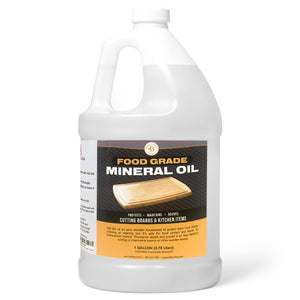 Food Grade Mineral Oil for Wood Cutting Board - Gallon (128oz) Countertops & Butcher Block Oil Conditioner - Food Safe Mineral Oil for Bamboo, Teak, Utensils and Wood Surfaces by Bambüsi