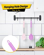 Load image into Gallery viewer, Pack of 2 Large Silicone Cooking Spoon Non Stick Solid Basting Spoons Heat-Resistant Kitchen Utensils for Mixing Serving (Gray-Blue)