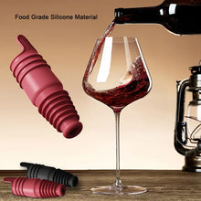Load image into Gallery viewer, Silicone Wine Stopper Reusable Wine Bottle Stopper, 8Pcs Champagne Stoppers for Bottles, Food Grade Rubber Wine Stoppers for Wine Bottles (Black+Red)