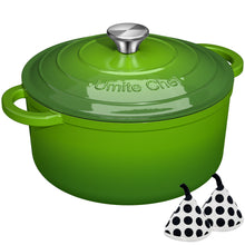 Load image into Gallery viewer, Enameled Cast Iron Dutch Oven - Umite Chef 5QT Pot with Lid &amp; Cotton Potholders - Heavy-Duty Cookware for Bread Baking, Braising, Stews, Roasting(Cream White)