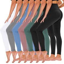 Load image into Gallery viewer, TNNZEET 7 Pack Leggings for Women - High Waisted Yoga Pants with Pockets Black Leggings Women Full Length &amp; Capri