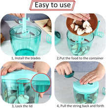 Load image into Gallery viewer, Manual Food Chopper, Hand Pull String Vegetable Slicer Onions Cutter, BPA free food safe material
