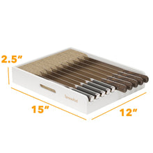 Load image into Gallery viewer, SpaceAid Large Knife Drawer Organizer Bamboo Insert Dock, Kitchen Steak Knives Holder Organizers Block for Drawer in Storage Organization (Large)