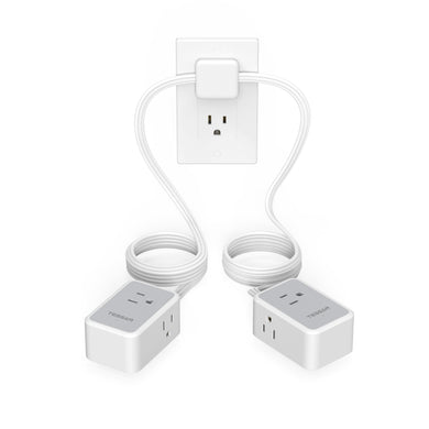 Small Flat Plug Power Strip, TESSAN Ultra Thin Extension Cord with 3 USB Wall Charger (1 USB C), 3 Outlets Mini Charging Station, 5 ft Slim Plug for Cruise Travel Office School Dorm Room Essentials