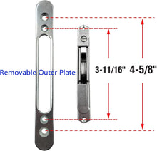Load image into Gallery viewer, HauSun Mortise Lock with 45 Degree Keyway and Round Faceplate,Adjustable,Spring-Loaded Hook Latch Replacement for Sliding Patio Doors Constructed of Wood, Aluminum and Vinyl, 4-5/8&quot;