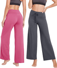 Load image into Gallery viewer, TNNZEET 3 Pack Women's Wide Leg Pants - Casual Loose Yoga Pants Sweatpants Lounge Pajama Pants