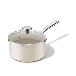 Redchef Nonstick Ceramic Sauce Pan With Lid, 2.5QT Small Cooking Pot with Stay-Cool Handle, Kitchen Non Toxic Soup Pot, PTFE & PFOA Free, Oven & Dishwasher Safe, Compatible with All Stovetops-Blue