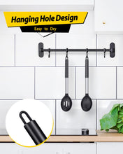 Load image into Gallery viewer, Pack of 2 Large Silicone Cooking Spoons,Non Stick Solid Basting Spoon,Heat-Resistant Kitchen Utensils for Mixing,Serving,Draining,Stirring (BLACK)