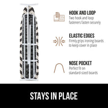 Load image into Gallery viewer, Ironing Board Cover and Pad, Silicone Coating, Thick Scorch Resistant Padding, Heavy Duty Iron Covers Standard Boards, Hook and Loop Fastener Strap, Silver, 15x54