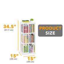 Load image into Gallery viewer, SpaceAid 6 Tier Rotating Bookshelf Tower, Bamboo Spinning Book Shelf, Revolving 360 Bookcase Storage Swivel Round Carousel, Vertical Rotate Turning Spiral Corner Organizer (6-Tier Walnut)