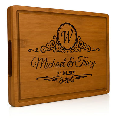Personalized Cutting Board - Custom Bamboo Engraved Charcuterie Boards - Best Gift for Wedding, Bridal Shower, Engagement, Anniversary, Housewarming - Gift Idea for Couples, Parents, Family