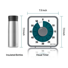 Load image into Gallery viewer, Secura 60-Minute Visual Countdown Timer, 7.5-Inch Oversize Classroom Visual Timer for Kids and Adults, Durable Mechanical Kitchen Timer Clock with Magnetic Backing (Blue)