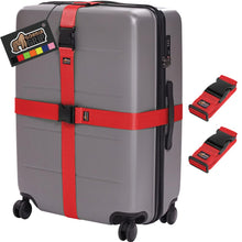 Load image into Gallery viewer, Heavy Duty 4 Pack Adjustable Luggage Straps for Suitcases, Easy to Identify Travel Belt Connector Holds Suitcase Together, Extends Life of Bag, Strap Connects Two Bags, Accessories Green