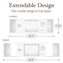 Load image into Gallery viewer, Bathtub Tray Caddy - Premium Bamboo Expandable Bath Tub Tray Table, Luxurious Wooden Bath Caddy for Books, Tablets, Wine, Bathroom Accessories, Spa Essentials, Housewarming, Wedding