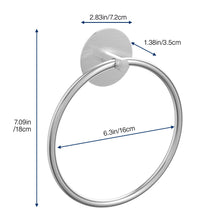 Load image into Gallery viewer, Nickel Brushed Bathroom Towel Ring - SUS304 Stainless Steel Bathroom Towel Rack, Susswiff Adhesive Wall Mounted Hand Towels Holder, Towel Hanger for Bathroom Organizer, Kitchen Storage