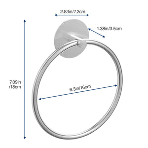 Nickel Brushed Bathroom Towel Ring - SUS304 Stainless Steel Bathroom Towel Rack, Susswiff Adhesive Wall Mounted Hand Towels Holder, Towel Hanger for Bathroom Organizer, Kitchen Storage