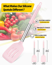 Load image into Gallery viewer, Pack of 2 Silicone Solid Turner, Non Stick Slotted Kitchen Spatulas, High Heat Resistant BPA Free Cooking Utensils, Ideal Cookware for Fish, Eggs, Pancakes(Black)
