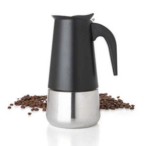 Mixpresso 9 Cup Greca Stovetop Espresso Maker 450ml/15oz, Moka Pot with Coffee Percolator Design, Stainless Steel Stove Top Coffee Maker for Camping or Home Use, Italian Coffee Maker Stovetop