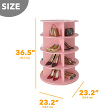 Load image into Gallery viewer, SpaceAid 7 Tier Rotating Shoe Rack Tower, Spinning Shoe Display Lazy Susan, Revolving 360 Shoe Rack Storage Round Carousel, Vertical Handbag Rotate Shoes Closet Organization (7-Tier White)