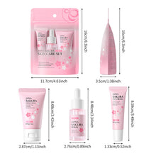 Load image into Gallery viewer, Skin Care Set JAPAN SAKURA Beauty Gift Sets Skin Care Kit with Cleanser, Toner, Lotion, Serum, Eye Cream, Face Cream, Make up Primer Travel Kit for Women Wife Mom 7pcs