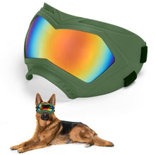 Load image into Gallery viewer, Large Dog Sunglasses Dog Goggles Pet Glasses Pet Eyewear with Adjustable Strap, Glasses for Medium Large Dog Swimming Skating Glasses Windproof Dustproof UV Proof (Black-Colorful)