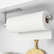 Load image into Gallery viewer, Paper Towel Holder - Self-Adhesive or Drilling, Brushed Nickel, Wall Mounted, SUS304 Stainless Steel Kitchen Roll Dispenser Under Cabinet