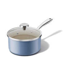 Load image into Gallery viewer, Redchef Nonstick Ceramic Sauce Pan With Lid, 2.5QT Small Cooking Pot with Stay-Cool Handle, Kitchen Non Toxic Soup Pot, PTFE &amp; PFOA Free, Oven &amp; Dishwasher Safe, Compatible with All Stovetops-Blue
