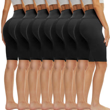 Load image into Gallery viewer, TNNZEET 7 Pack Biker Shorts for Women - 5''/8''/3'' High Waisted Workout Tummy Control Spandex Gym Shorts for Yoga Athletic