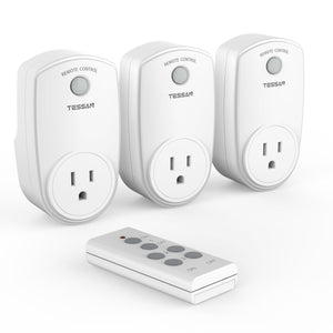 Remote Control Outlet, TESSAN Wireless Electrical Plug Switch for Lights, Lamps, Fans, 100ft RF Range, 1200W (1 Remote + 1 Outlet)