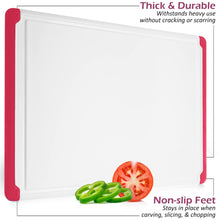 Load image into Gallery viewer, Large Cutting Boards for Kitchen - 18 x 12 Inch Plastic Dishwasher Safe Cutting Board with Deep Juice Groove - Non-Slip, Durable Carving Board for Vegetables, Fruits and Meats