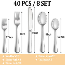 Load image into Gallery viewer, 20 Piece Silverware Set Service for 4,Premium Stainless Steel Flatware Set,Mirror Polished Cutlery Utensil Set,Durable Home Kitchen Eating Tableware Set,Include Fork Knife Spoon Set,Dishwasher Safe