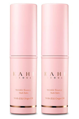 KAHI Wrinkle Bounce Multi Balm - DUO EDITION | All-in-One Hydrating Balm Eye Cream Make Up Base & Moisture Stick | Daily Moisturizer Stick with Salmon-derived sodium DNA (0.64 oz)
