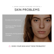 Load image into Gallery viewer, Skin Care Set JAPAN SAKURA Beauty Gift Sets Skin Care Kit with Cleanser, Toner, Lotion, Serum, Eye Cream, Face Cream, Make up Primer Travel Kit for Women Wife Mom 7pcs