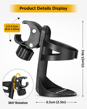 Load image into Gallery viewer, Pack of 2 Stroller Cup Holder, Universal Drink Bottle Holders for Trolleys,Wheelchair, Walker,Bicycle,Bike