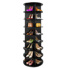Load image into Gallery viewer, SpaceAid 7 Tier Rotating Shoe Rack Tower, Spinning Shoe Display Lazy Susan, Revolving 360 Shoe Rack Storage Round Carousel, Vertical Handbag Rotate Shoes Closet Organization (7-Tier White)